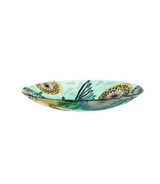 18" Glitter Hand Painted and Embossed Bird Bath, Hummingbird