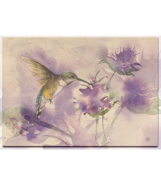 DaydreamHQ Henning's Two Purple Flowers Wood Postcard