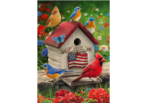  DaydreamHQ Giordano's Patriotic Birdhouse Wood Postcard 
