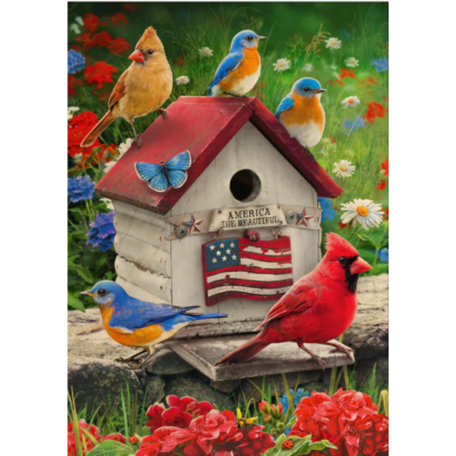 Giordano's Patriotic Birdhouse Wood Postcard