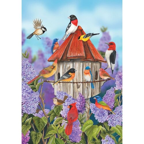  Birds & Lilacs Garden Flag 