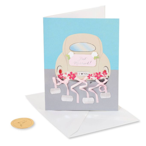 Just Married VW Bug Card 
