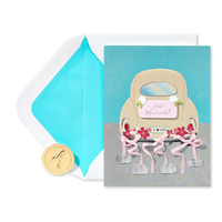 Just Married VW Bug Card