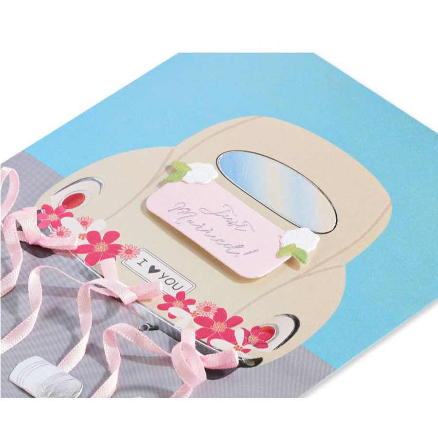 Just Married VW Bug Card
