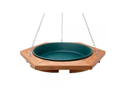 Mini Hanging Bird Bath w/ Green Tray 