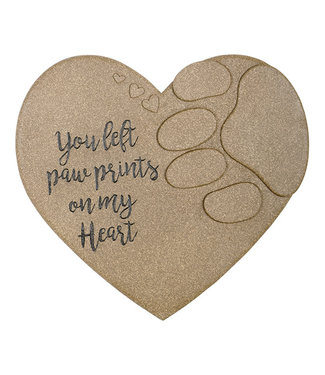 Paw Print on Heart Garden Stone