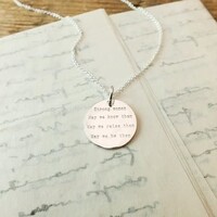 Strong Women Quote Necklace Sterling Silver