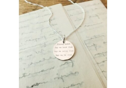  Becoming Strong Women Quote Necklace Sterling Silver 