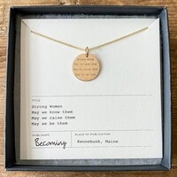 Strong Women Quote Necklace Sterling Silver