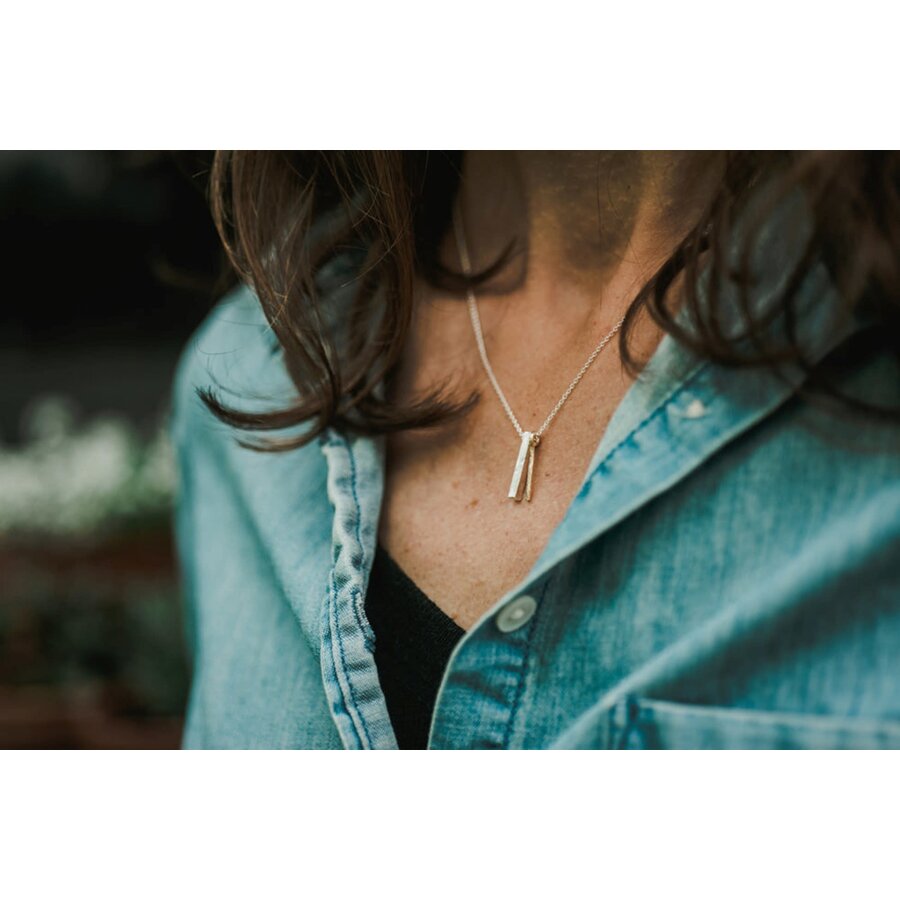 Thick Thin Mixed Metals Necklace