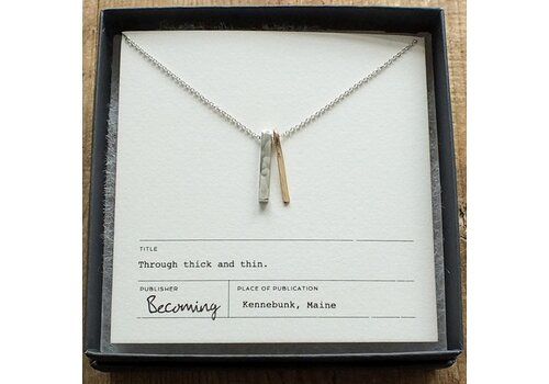  Becoming Thick Thin Mixed Metals Necklace 