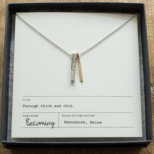  Becoming Thick Thin Mixed Metals Necklace 