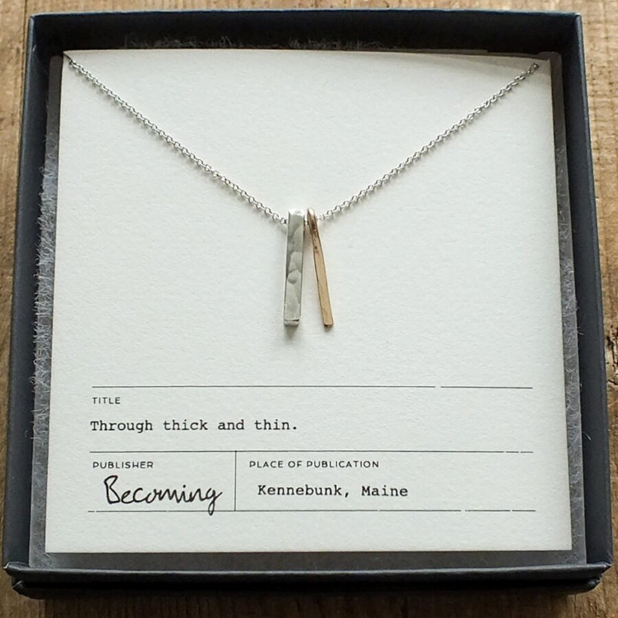 Thick Thin Mixed Metals Necklace