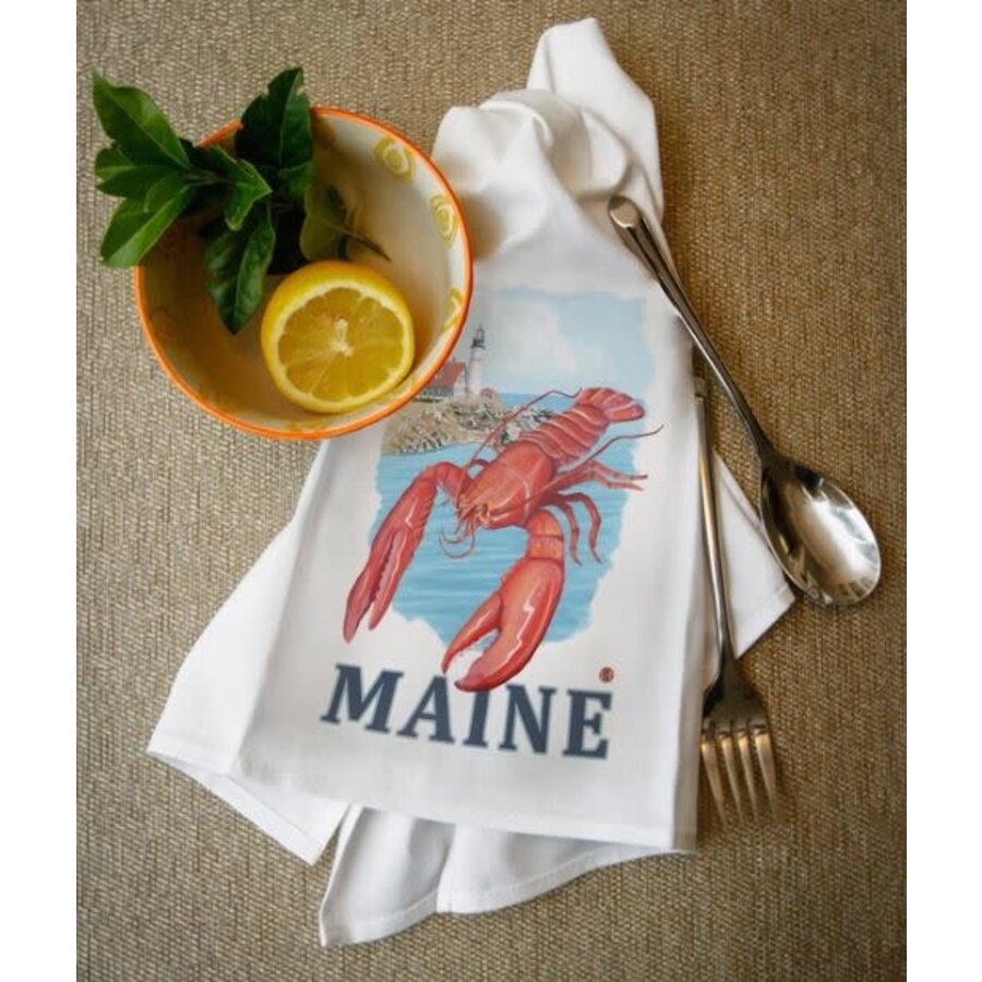Lobster & Portland Lighthouse Kitchen Towel