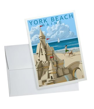 Lantern Press York Beach Sand Castle Notecard