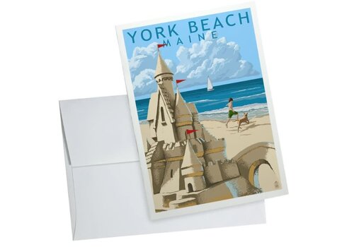  Lantern Press York Beach Sand Castle Notecard 