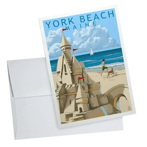  Lantern Press York Beach Sand Castle Notecard 