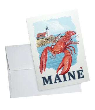 Lantern Press Lobster & Portland Lighthouse Notecard