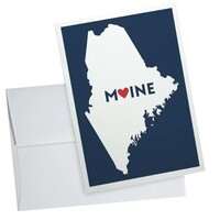 Maine State with Red Heart Notecard