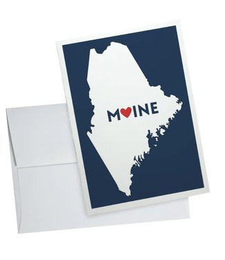 Lantern Press Maine State with Red Heart Notecard