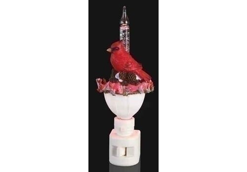  Roman Inc Cardinal with Holly Bubble Nightlight 