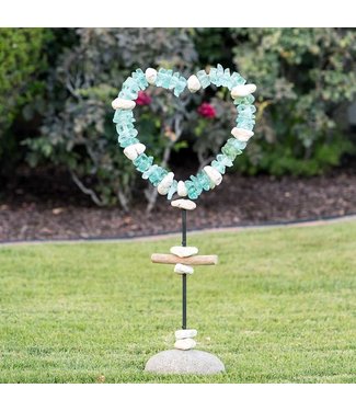 Garden Age Glass Heart Garden Stand