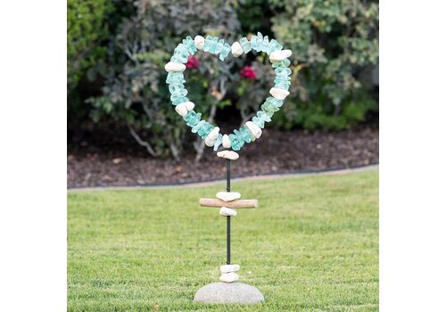  Garden Age Glass Heart Garden Stand 