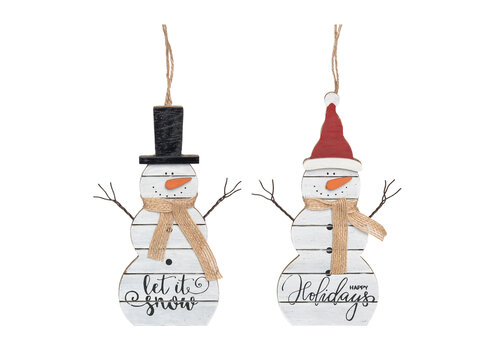  Snowman Wood Slat Ornament 