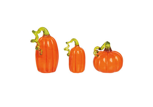 Glass Pumpkin Mini Orange   Glass Pumpkin Mini Orange