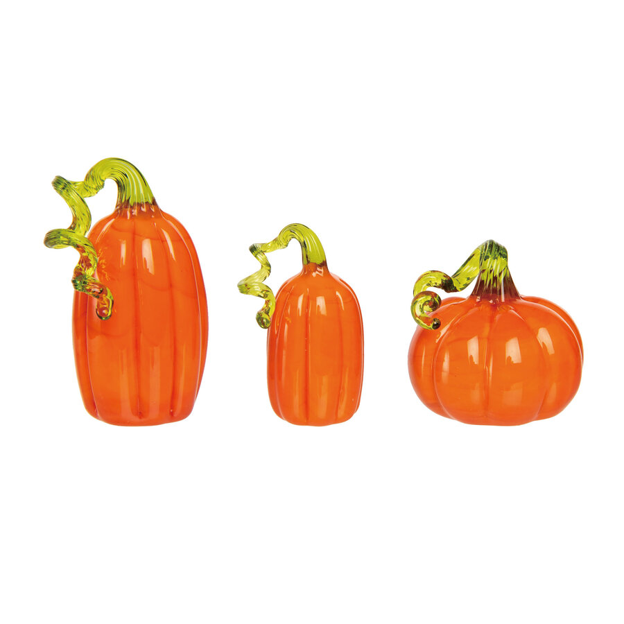 Glass Pumpkin Mini Orange