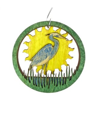 Doles Orchard Blue Heron Layered Ornament