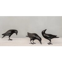 Hand Carved Wood Mini Crow
