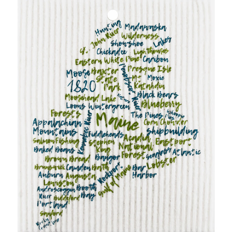 Maine Words Swedish Wash Towel