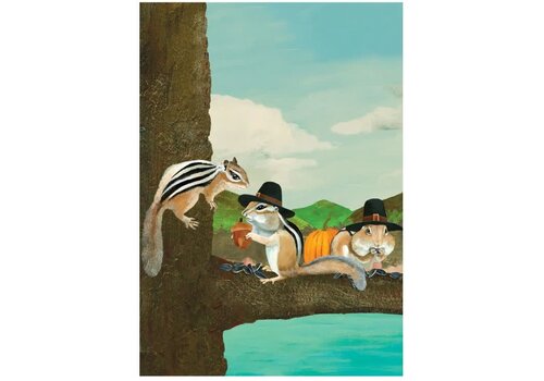  Allport Editions Chipmunk Pilgrims Thanksgiving Card 