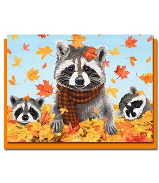 Allport Editions Raccoon Family Thanksgiving Card