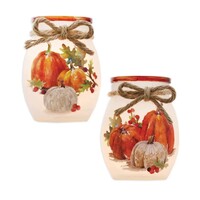 Pumpkin Pre-Lit Small Jar Vase