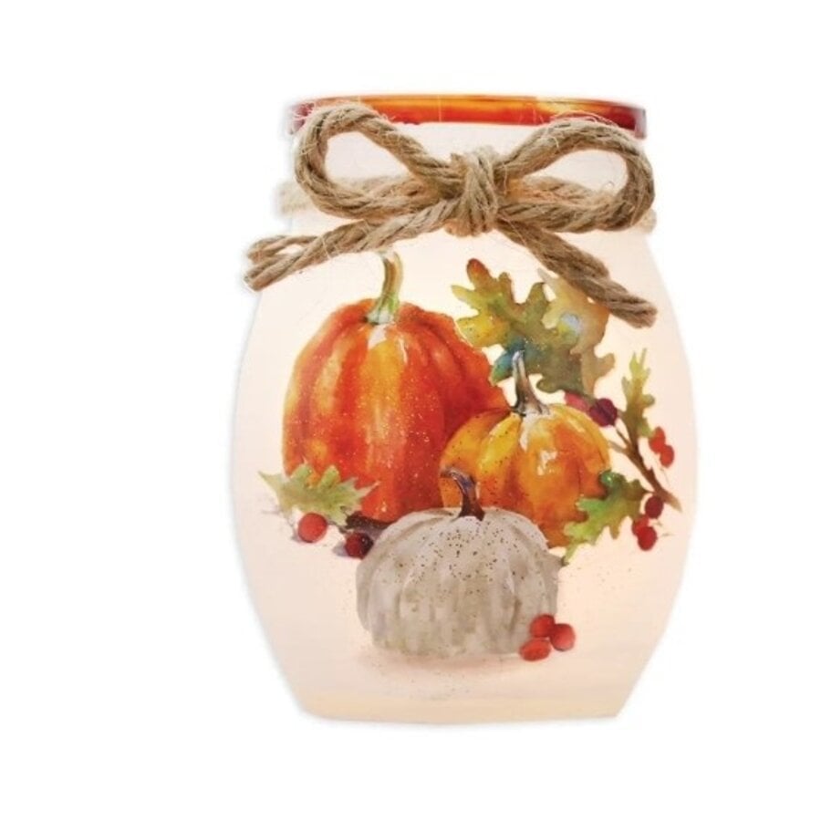 Pumpkin Pre-Lit Small Jar Vase