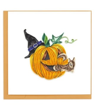 Quilling Cards Squirrel Jack O'Lantern Quilled Card