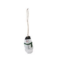 Oyster Shell Snowman Ornament