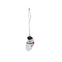 Oyster Shell Snowman Ornament