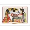 Sugarhouse Greetings Cat with Books Birthday Card