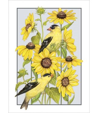 Sugarhouse Greetings Sunflowers & Goldfinches Birthday Card