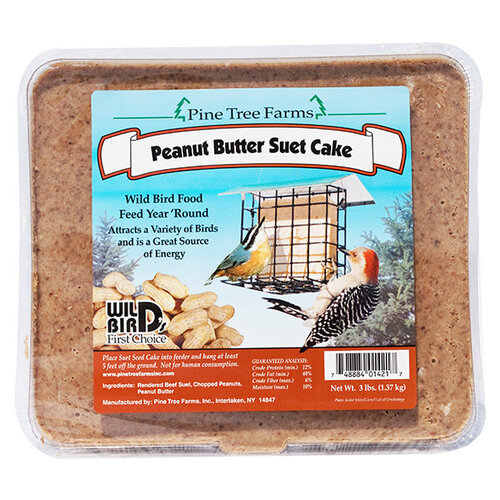  Lizzie Mae Bird Seed PTF Peanut Butter Suet Cake 3lbs 