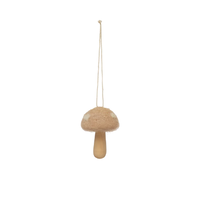 Wool and Wood Mushroom Ornament