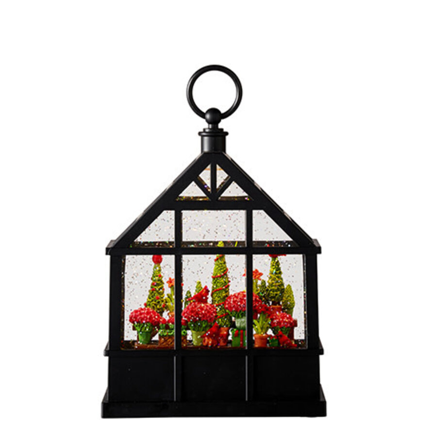 Cardinals and Flowers Lighted Lantern