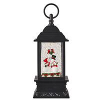 Kissing Snowmen Lighted Water Lantern