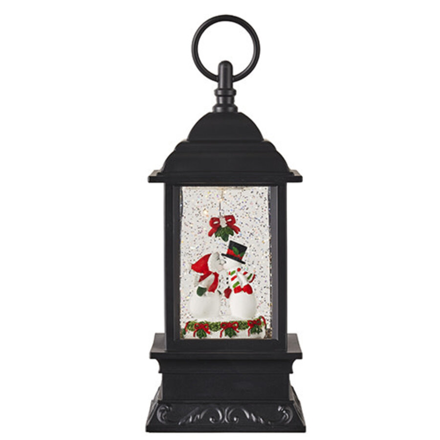 Kissing Snowmen Lighted Water Lantern