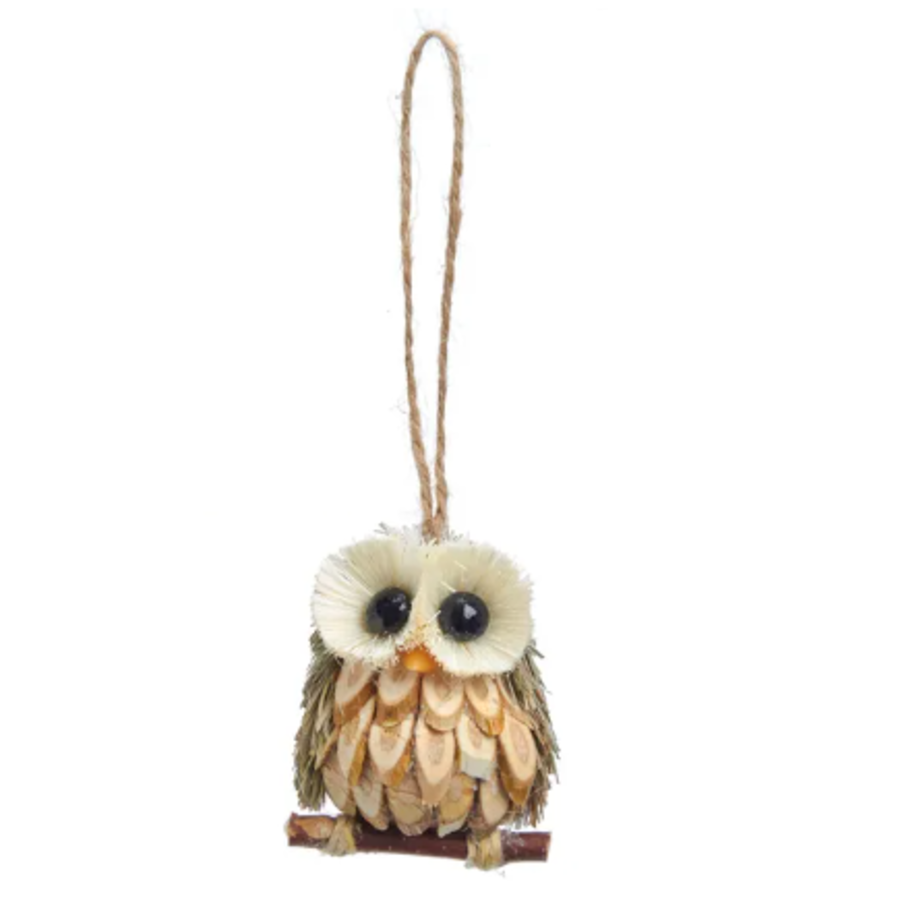 Wood & Sisal Owl Ornament