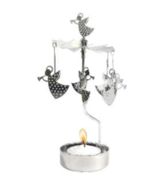 Talla Imports Trumpet Angel Rotary Candle Silver