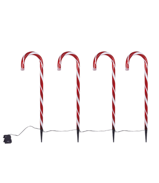 30"H LED Candy Cane Garden Stake, Set of 4